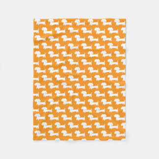 Orange Tax Dachshund Valp Wiener Hundfilt Fleecefilt