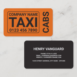 Orange Taxi Cab Visitkort