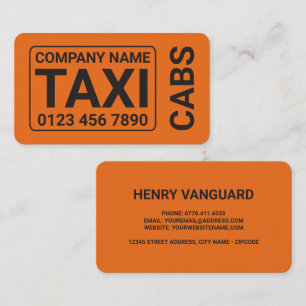 Orange Taxi Cab Visitkort