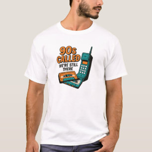 Orange Teal 90-tals Nostalgi Kassett Telefon Citat T Shirt