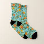 Orange & Teal Aqua Peony & Ro Blommigt Bröllop Strumpor<br><div class="desc">Fin Orange och Teal Aqua peony & ro blommigt bröllopsinbjudningar med rikligt grönt. Perfekt för ett tema för blommigt eller för det traditionella vita bröllop i Vår eller Sommar. Anpassa färg och texten för att få bröllopet att bjuda in dig själv!</div>