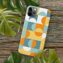 Orange Teal Blå Självklart Grön Retro Konst Mönste