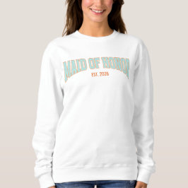 Orange + Teal Fals Glitter Varsity BRÖLLOPSHJÄLPER T Shirt