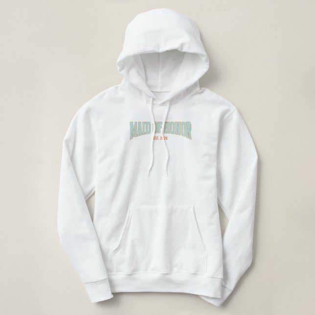 Orange + Teal Fals Glitter Varsity BRUDJUNGFRU T Shirt (Design framsida)