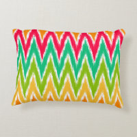 Orange Teal Ikat Chevron Zig Zag Rand Mönster