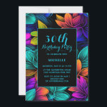 Orange Teal Lila Neon Flowers 30års födelsedag Inbjudningar<br><div class="desc">Orange,  testning,  lila och grönt efter 30års födelsedag-inbjudan till blommigt. Dessa inbjudningar kan anpassas för alla i alla åldrar. Kontakta mig om du behöver hjälp med dina anpassningar eller om du vill be om ytterligare matchning eller samordning av Zazzle-produkter för firande.</div>