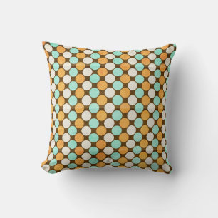 Orange Teal och Brown Dekorativ kudde