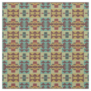 Orange Teal Turcos Grönt Mörk Red Ethnic look Tyg