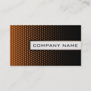Orange Techno Dots Elegant Modern Black Visitkort