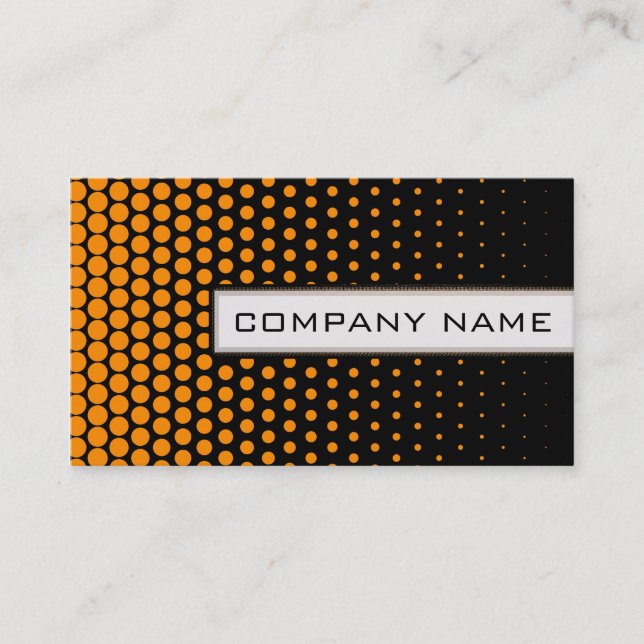 Orange Techno Dots Elegant Modern Black Visitkort (Framsida)