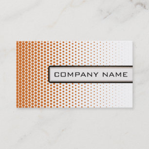 Orange Techno Dots Elegant Modern vit Visitkort