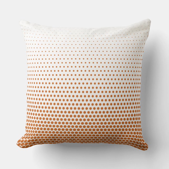 Orange Techno Dots Modern White Kudde (Framsida)