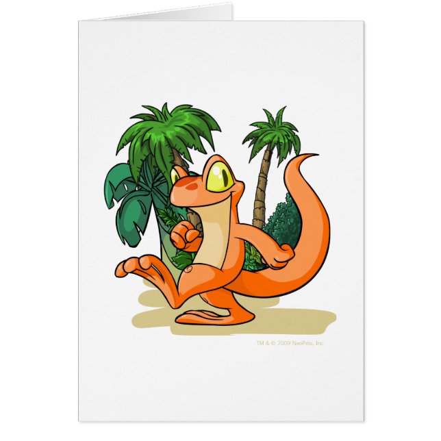 Orange Techo på ett gåtaösökanden Hälsningskort (Framsidan)