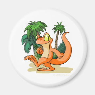 Orange Techo på ett gåtaösökanden Magnet