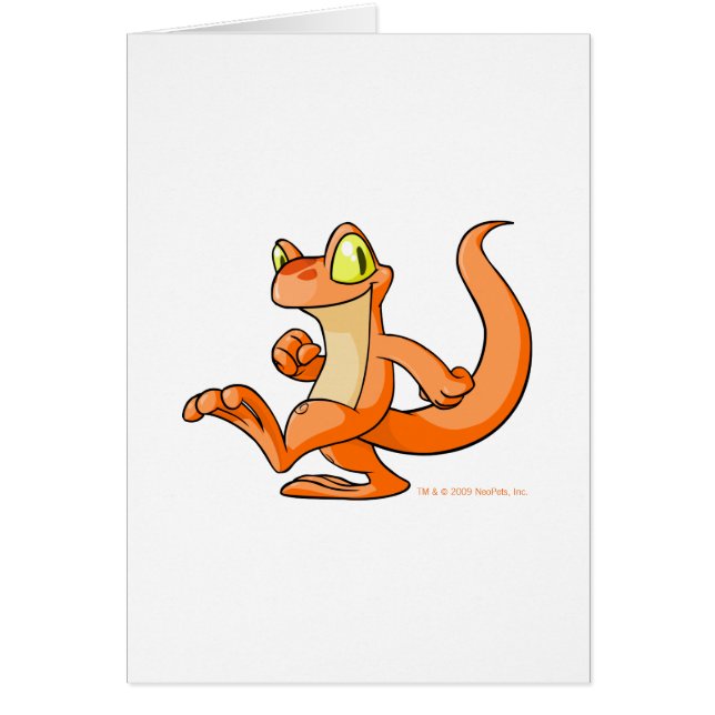 Orange Techo på ett sökanden Hälsningskort (Framsidan)