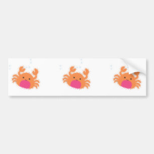 Orange Tecknad Crab Bildekal