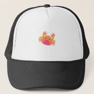 Orange Tecknad Crab Keps