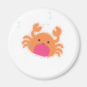 Orange Tecknad Crab Magnet