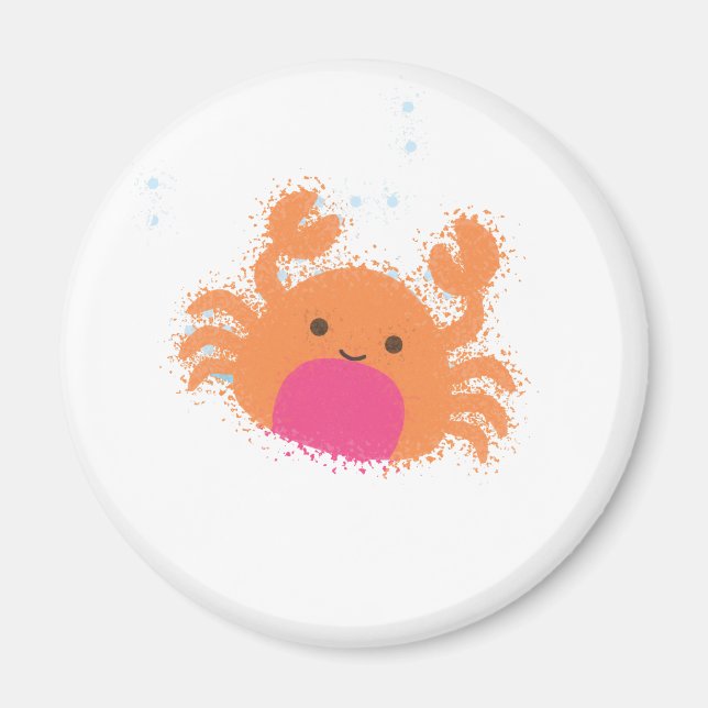 Orange Tecknad Crab Magnet (Framsidan)