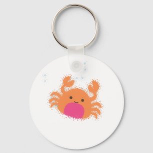 Orange Tecknad Crab Nyckelring