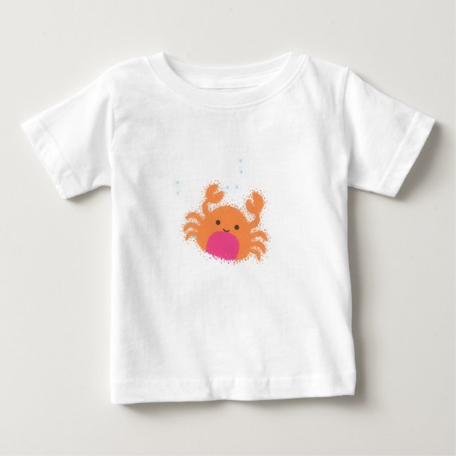 Orange Tecknad Crab Tee (Framsida)