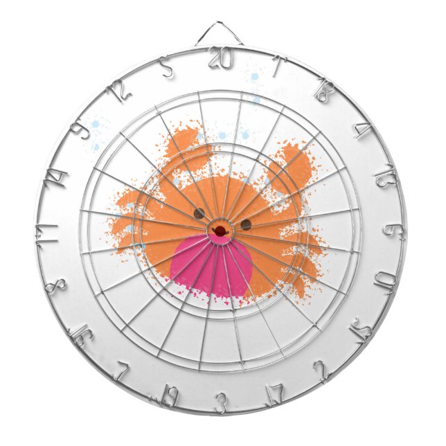 Orange Tecknad Krabba Darttavla (Framsidan)