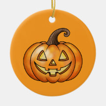 Orange Tecknad Pumpa Med Anpassad Text Halloween