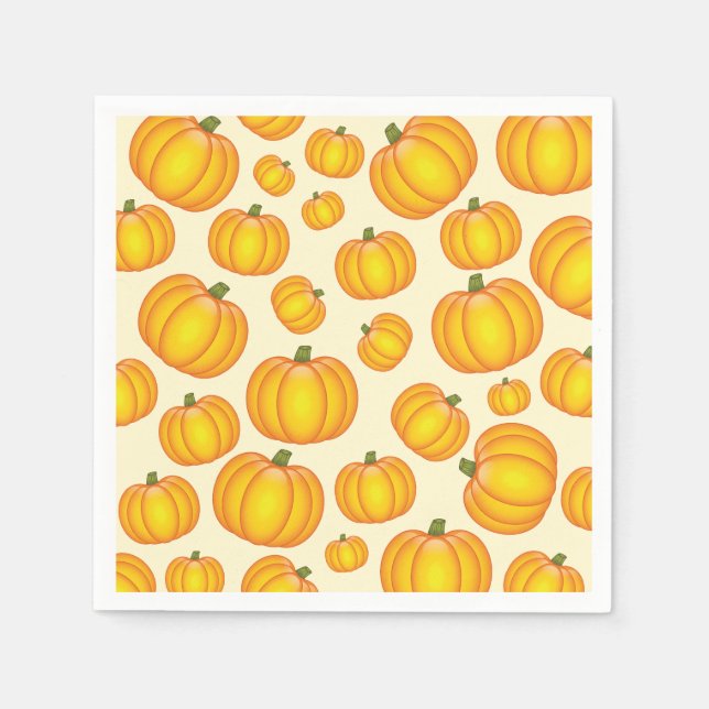 Orange Tecknad Pumpamuster Pappersservett (Framsidan)