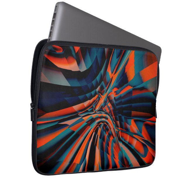 Orange teckning på fyrkanter som är justerade efte laptop fodral (Framsidan Höger)