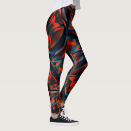 Orange teckning på fyrkanter som är justerade efte leggings
