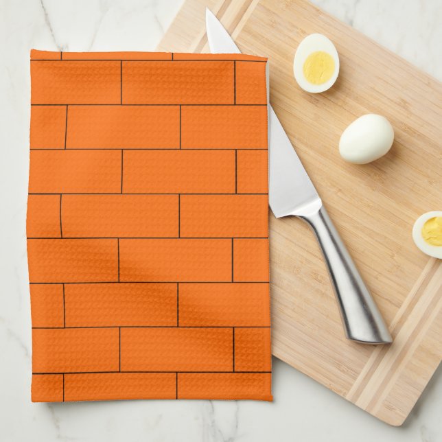 Orange tegeldesign kökshandduk (Vikt i Fjärdedel)