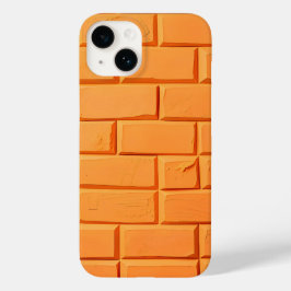 Orange tegelmönster iPhone-fodral djärv stil
