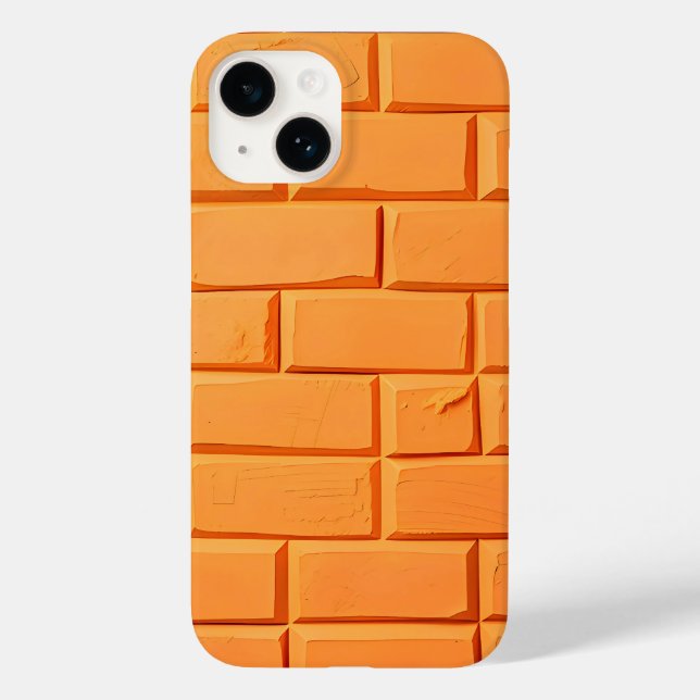 Orange tegelmönster iPhone-fodral djärv stil (Baksida)
