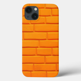 Orange tegelvägg iPhone-fodral Bright Style