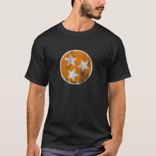 Orange Tennessee Flagga Volunteer State Tri Stars T Shirt
