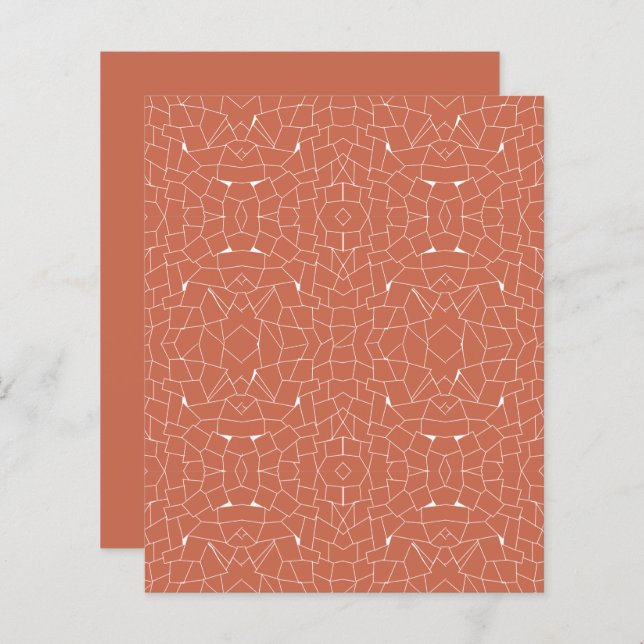 Orange Terra Cotta Mosaic Scrapbook Pappra Lakan (Fram/baksida)