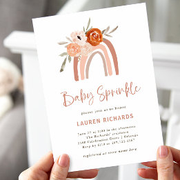 Orange Terracotta Boho | Rainbow Baby Sprinkle Inbjudningar