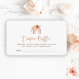 Orange Terracotta Boho | Regnbåge Diaper Raffle Tilläggskort