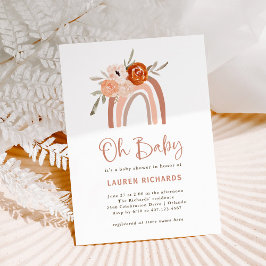 Orange Terracotta Boho | Regnbåge Oh Baby Shower Inbjudningar
