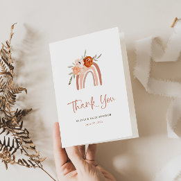 Orange Terracotta Boho | Regnbåge Tack Kort