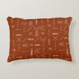 Orange Terracotta Gorgous Geometric Mönster Prydnadskudde