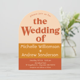 Orange Terracotta Modern Retro Arched Inbjudan