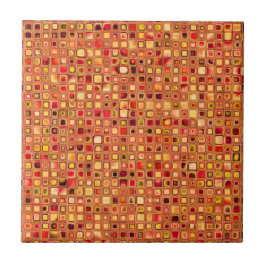 Orange "Terracotta" Texturerad mosaikfisk Mönster Kakelplatta