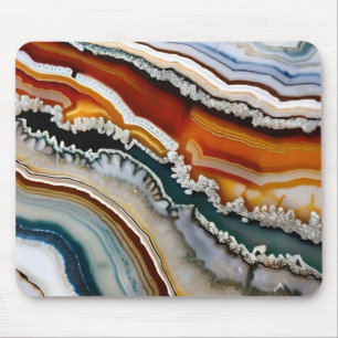 Orange Terracotta White Black Blue Agate Geode Musmatta