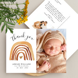 Orange Terrakotta Boho Regnbåge Baby Shower 2 Foto Vykort
