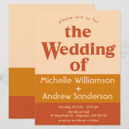 Orange Terrakotta Modern Retro 6,5x8,75 Inbjudningar