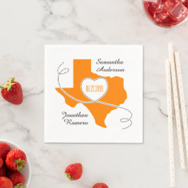 Orange Texas Curling Ribbon Bröllop Datum Pappersservett
