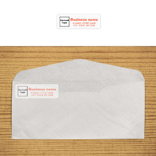Orange Text Business Returadressetikett Returadress Etikett