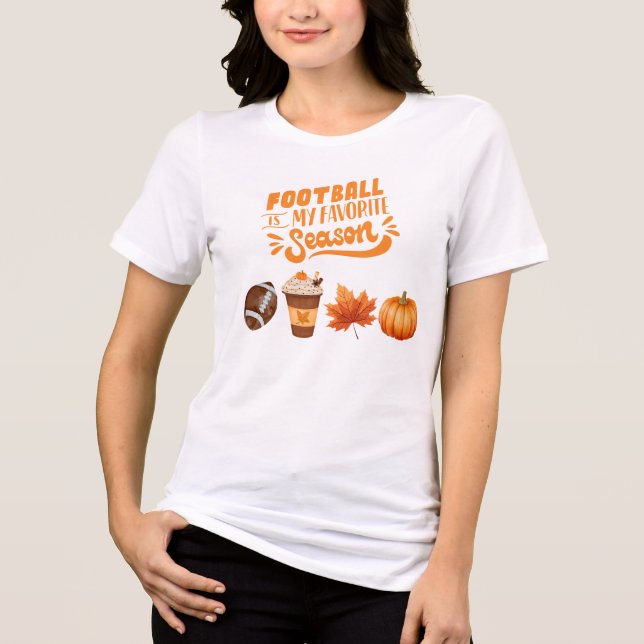 Orange Theme FOTBOLL ÄR MIN FAVORITSÄSONG  T Shirt (Framsida)