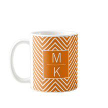 Orange Thin Chevron Square Splitter Monogrammed